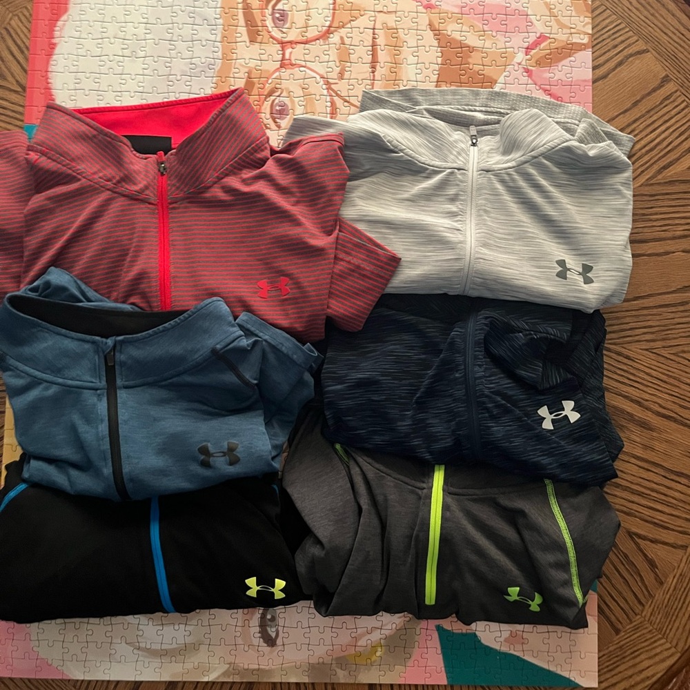 Under Armour Men's long sleeve 1/4 zip 2XL XXL Red, Gray, Blue, Black
